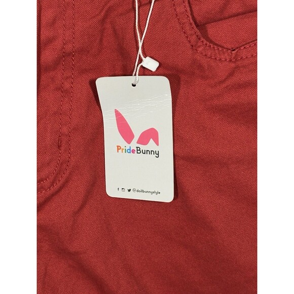 PRIDE BUNNY Shorts Women’s 16 Red Rainbow Roll Up Cuffs New With Tags - Picture 2 of 5